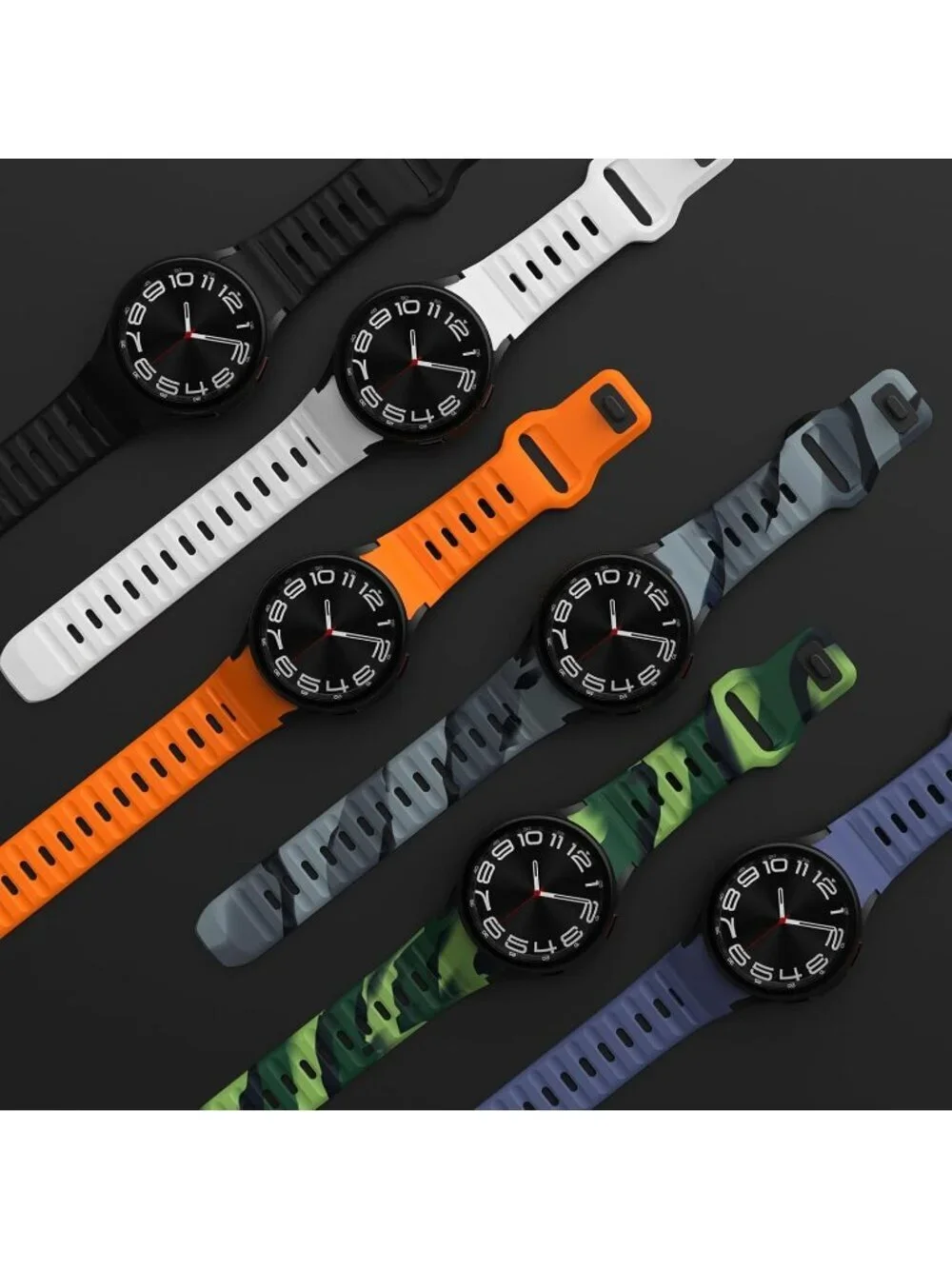 Men's Grey Analog Sport Strap Silicone Replacement Samsung Galaxy Classic Watch